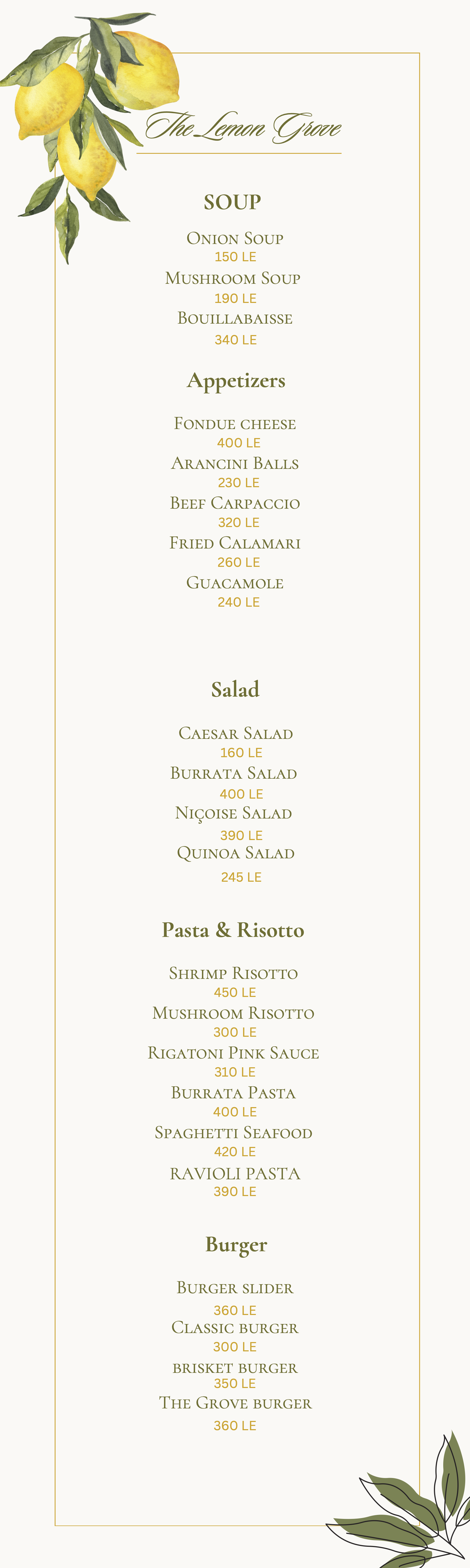 Menu page 1